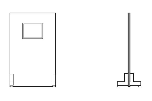 Lead shield, floor mounted, 36”W 84