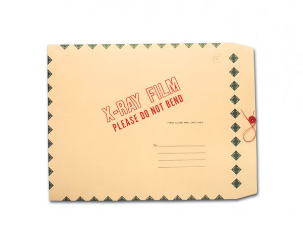 Standard String & Button Closure Film Mailer with Green & Diamond Border