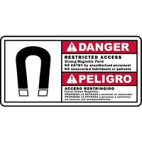 Aluminum MRI Danger Restricted Access Sign