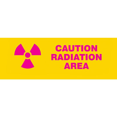 Caution Radiation Area Sign, 4” x 10”