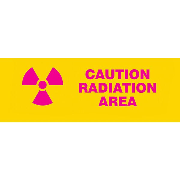 Caution Radiation Area Sign, 4” x 10”