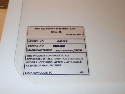2020 Used TXR X-ray System (M-233)