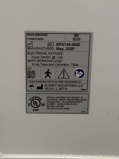 2020 - Used Summit X-ray System w/ Rayence DR panel (M-207)