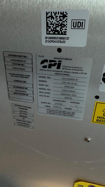 2022 - Used Radmedix SDR Straight w/ DR Panel - 40KW Single Phase (M-201)