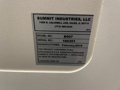 Used Summit 32kW X-ray System w/ Sedecal Generator