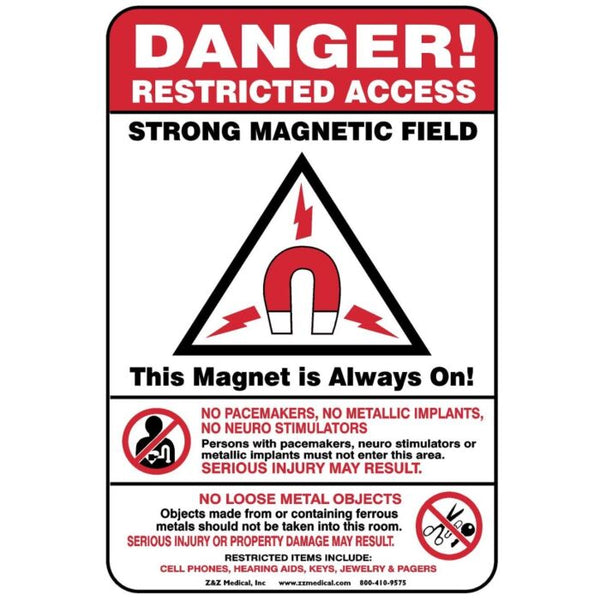 MRI Warning Wall Sign – “Magnet Always On”