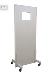 Lead shield, mobile, 24"W 72"H, 10"x12" window