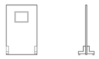 Lead shield, stationary, 24"W 72"H,10"x12" window