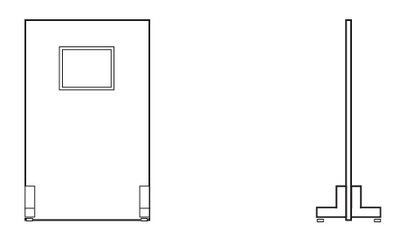 Lead shield, stationary, 36"W 72"H,10"x12" window