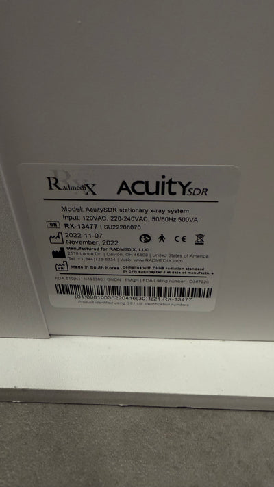 2022 - Used Radmedix SDR Straight w/ DR Panel - 40KW Single Phase (M-201)