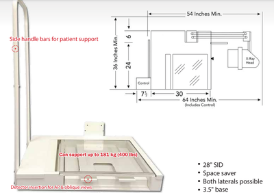 Rayance Podiatry x-ray system with 10x12 Wireless Panel Package